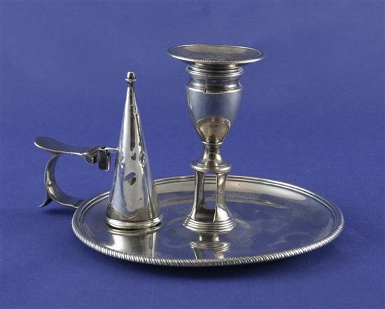 A George III silver chamberstick, 4in.